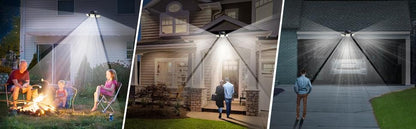 Solar Outdoor Lights 2500LM 210LED Security Lights,3 Heads Dimmable SpotLights with 3 Modes,IP65 Waterproof,Suitable for Yard, Garage, Porch, Pool,Garden,Barn,Patio,#Summervibes